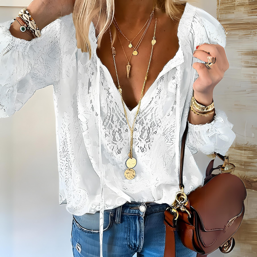 Rachel | Elegant Crochet Boho Blouse