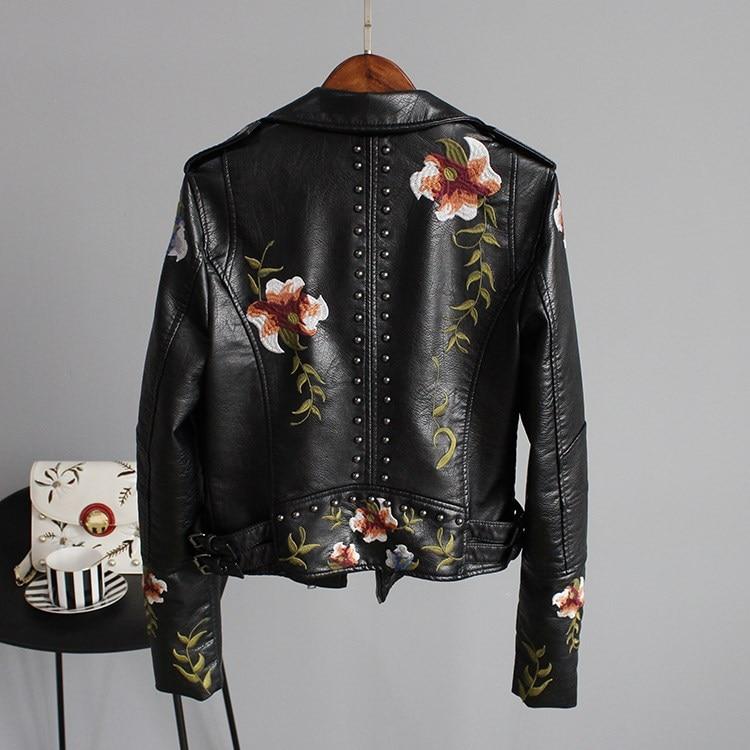 Vana | Floral-Accented Leather Jacket