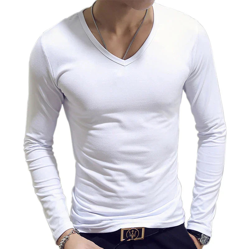 Thin White V- Neck 2 / 2XL