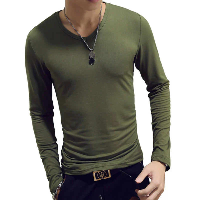 Thin Army Green V- Neck 2 / 2XL