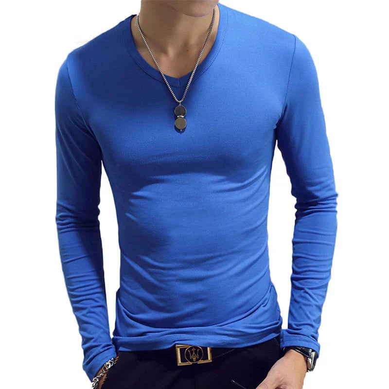 Thin Light Blue V- Neck 2 / 2XL