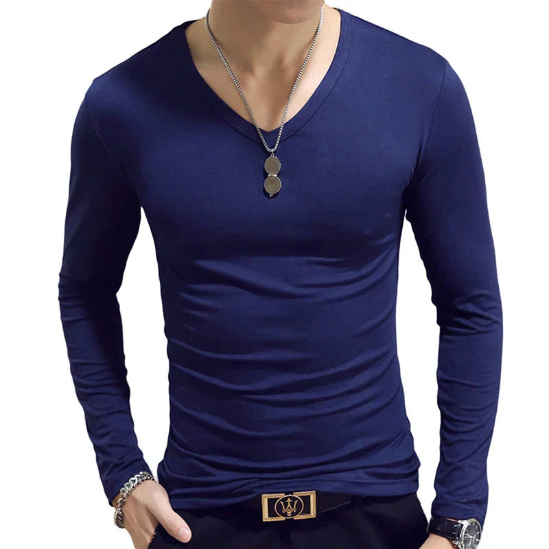 Thin Deep Blue V- Neck 2 / 2XL