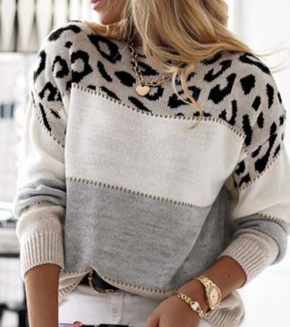 Clara | Leopard Print Knitted Sweater